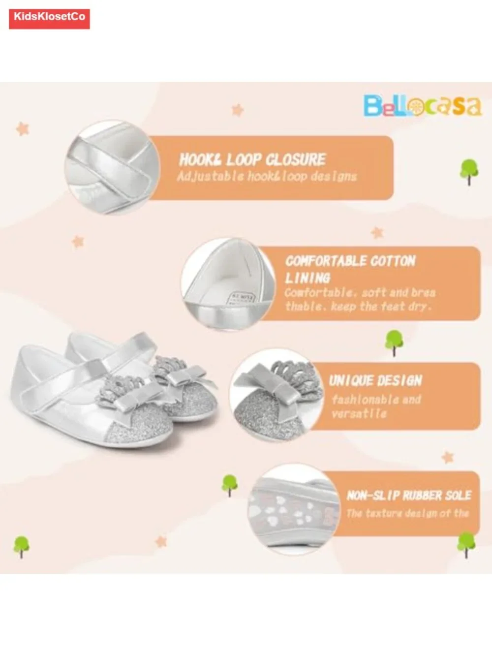 Baby Girls PU Leather Mary Jane Flats Bowknot Anti-Skid Soft Sole First Walker